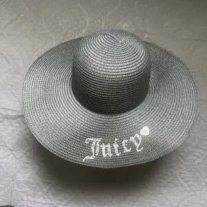 Juicy couture floppy hat beach swim summer sun Juicy Couture Floppy Wide Brim Beach Sun Straw Hat | eBay main image 3